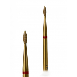 Фреза алмазна G.Nail брунька з червоною насічкою, 2,1мм