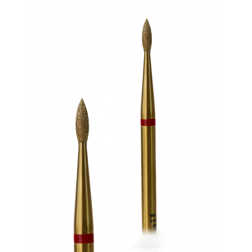 Фреза алмазна G.Nail брунька з червоною насічкою, 2,1мм