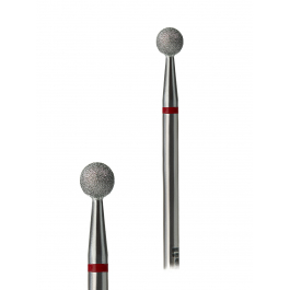 Фреза алмазна G.Nail куля з червоною насічкою, 4мм