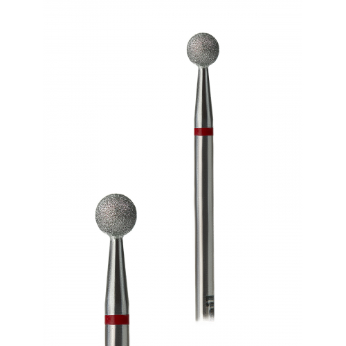 Фреза алмазна G.Nail куля з червоною насічкою, 4мм