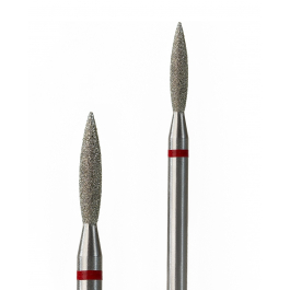 Фреза алмазна G.Nail полум'я з червоною насічкою 2,1/10мм.