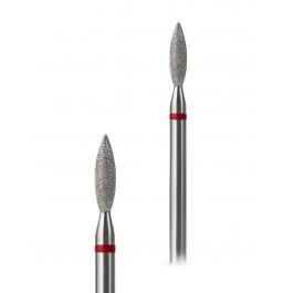 Фреза алмазна G.Nail полум'я з червоною насічкою 2,5/9мм.