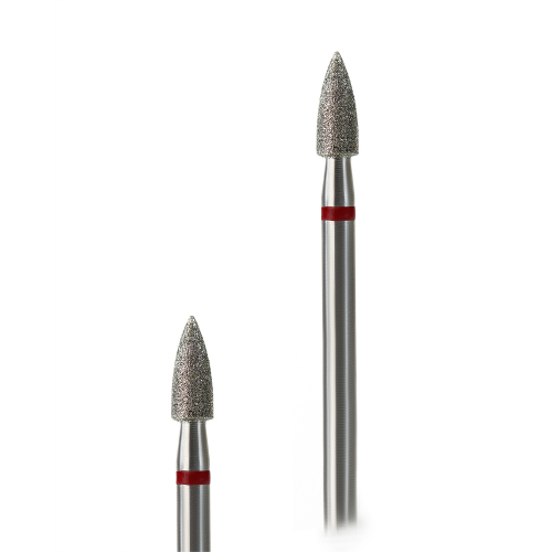 Фреза алмазна G.Nail пуля з червоною насічкою