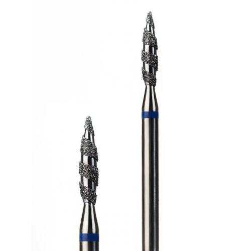 Фреза алмазна G.Nail полум'я торнадо з синьою насічкою 2,1мм.