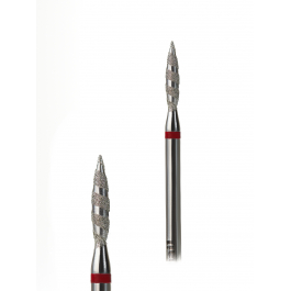Фреза алмазна G.Nail полум'я торнадо з червоною насічкою 2,1мм.