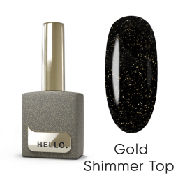 HELLO TOP GOLD SHIMMER 15 МЛ ТОП ДЛЯ ГЕЛЬ-ЛАКУ БЕЗ ЛИПКОГО ШАРУ З ШИММЕРОМ