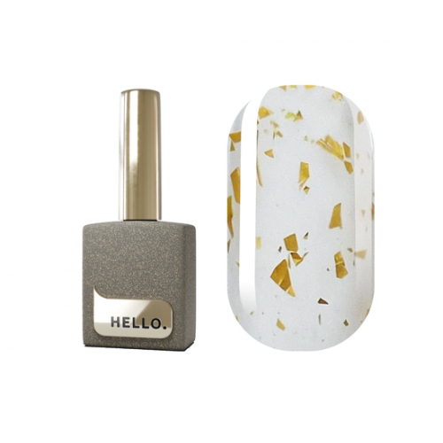 Топ HELLO Gold matte матовий топ без липпкого шару з поталью, 15 мл