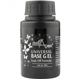 NailApex Soak Off UV Base густа каучукова база універсальна, 30 мл