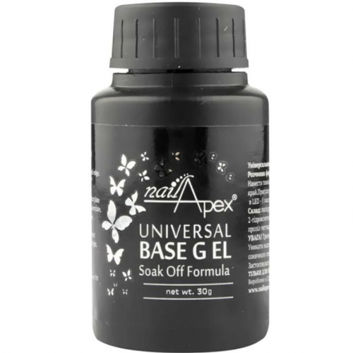 NailApex Soak Off UV Base густа каучукова база універсальна, 30 мл