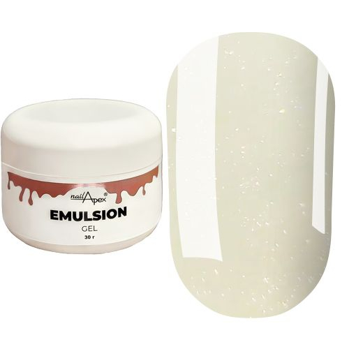 NailApex рідкий моделюючий гель Emulsion №2 (молочний з рожево-золотистим мікроблиском), 30 г