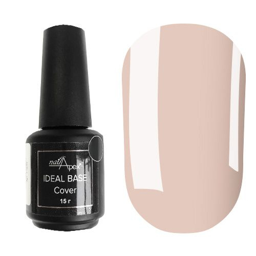 NailApex Ideal Base Камуфлююча база №1 (рожевий нюд, напіврозорий), 15 мл