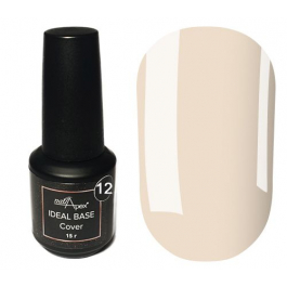NailApex Ideal Base Камуфлирующая база №12 (молочный персик), 15 мл
