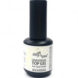 NailApex Top Gel No Tack Finish universal, топ без липкого шару, 15 мл