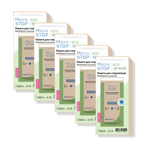Набір: Крафт-пакети ЕСО з індикатором 4 класу 100x200, Microstop, 5 шт
