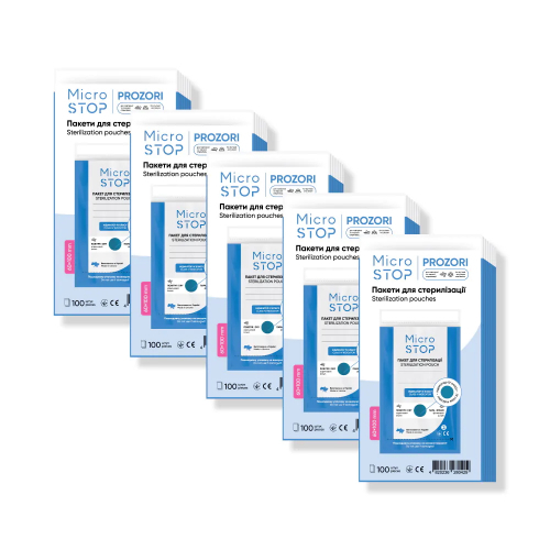 Набір: Крафт-пакети PRO-зорі з індикатором 4 класу 60х100 мм, Microstop, 5 шт